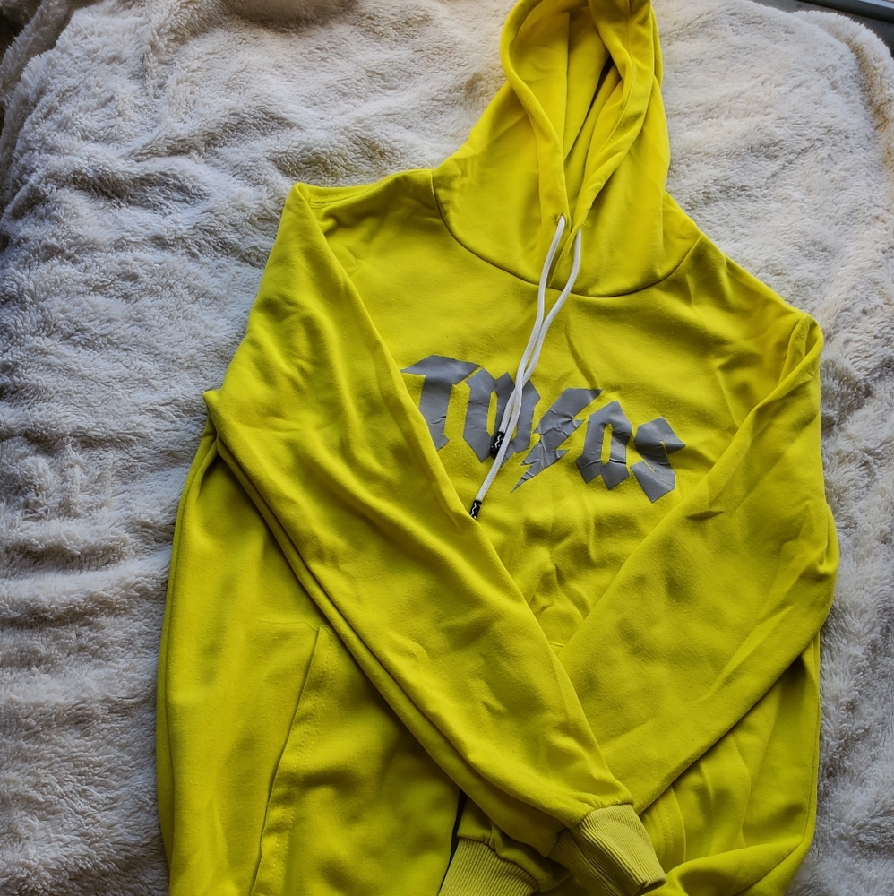 Bright yellow hoodie